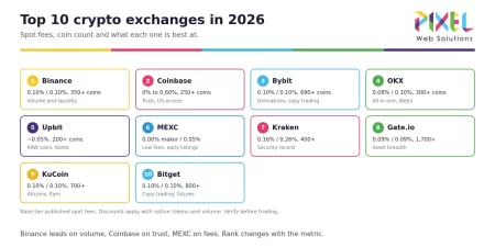 Top 10 Crypto Exchanges in 2026: Ranked by Volume, Trust and Fees